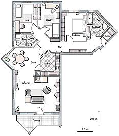 Grundrissbeispiel Gesamtwohnfläche 126 qm