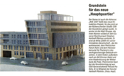 Artikel in der NRZ vom 16.08.2008 über RUE 199