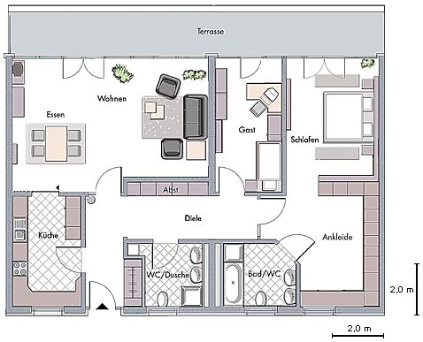 Grundrissbeispiel Gesamtwohnfläche 140 qm