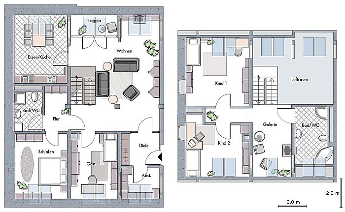 Grundrissbeispiel Gesamtwohnfläche 164 qm